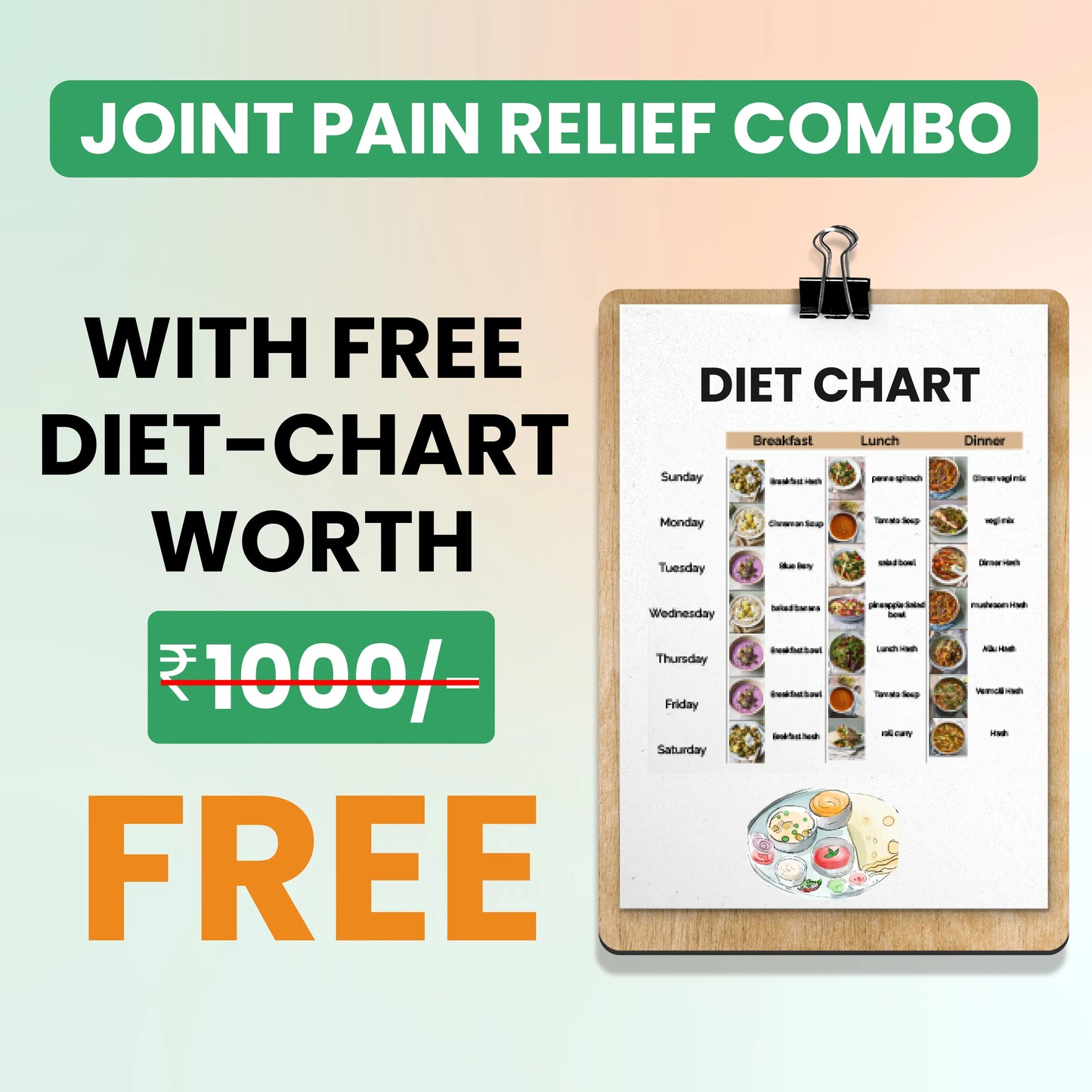 Say goodbye to Joint Pain in few weeks + Diet Chart + Doctor Consultation ( FREE)